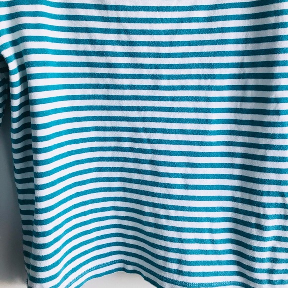 ๐Old Navy Medium Size White With Green Stripes Long Sleeves Top - Picture 8 of 12